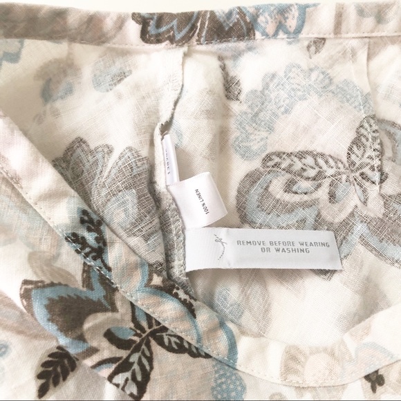 Ann Taylor Linen Ruffle Floral Midi Skirt - Picture 3 of 6